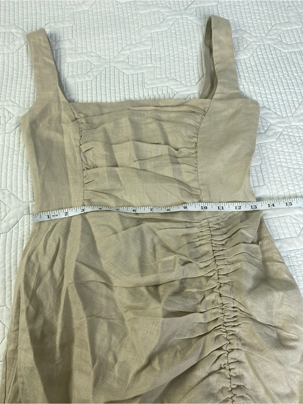Rumer The Label Linen Estelle Dress Size S Maxi Slit Cruise Date Spring - Picture 10 of 11